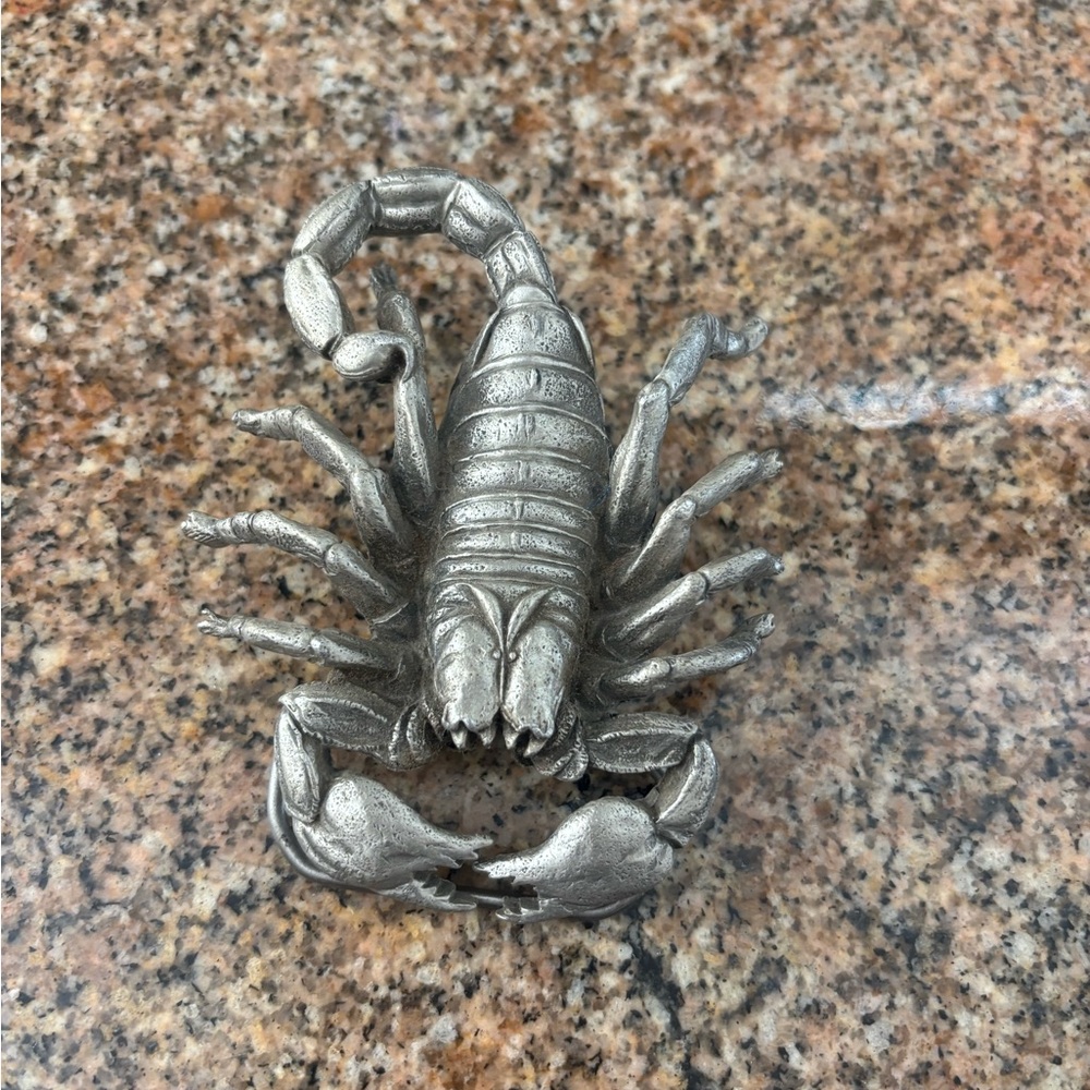 Silver Scorpion Reptile Belt Buckle
